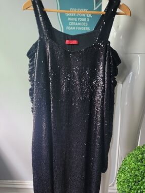 Black Sequin Sleeveless Evening Dress